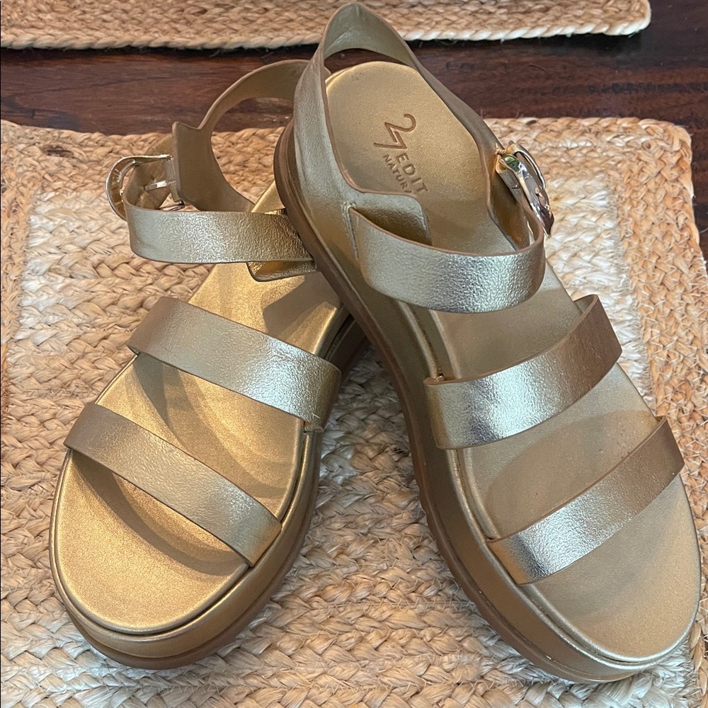 27 EDIT Naturalizer Gold Strappy Sandals